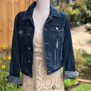 Free People Distressed Denim Jacket nwot
